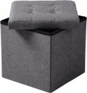 Pufa Woltu SZARY TABORET SCHOWEK 37 x 37 cm