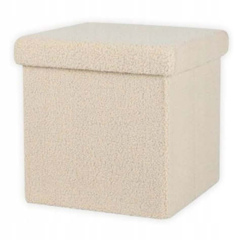 Pufa ze schowkiem miękka Teddy Box beż 38 x 38 cm Pufa ze schowkiem miękka Teddy Box beż 38 x 38 cm