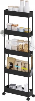 Regał Mobilny wąski wózek kuchenny z 4 poziomami 12.5 x 39 x 107.5 cm
