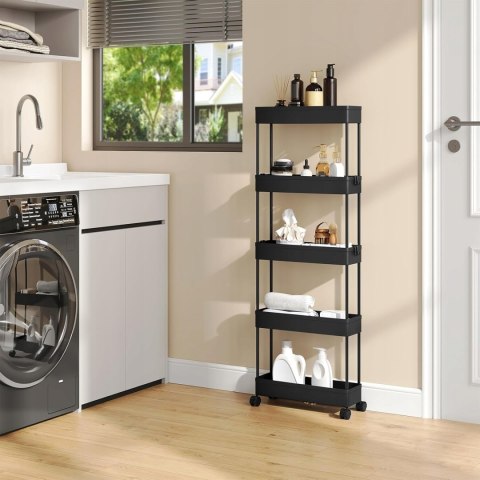 Regał Mobilny wąski wózek kuchenny z 4 poziomami 12.5 x 39 x 107.5 cm Regał Mobilny wąski wózek kuchenny z 4 poziomami 12.5 x 39 x 107.5 cm