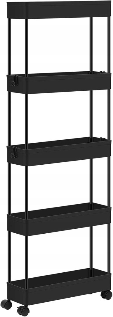 Regał Mobilny wąski wózek kuchenny z 4 poziomami 12.5 x 39 x 107.5 cm Regał Mobilny wąski wózek kuchenny z 4 poziomami 12.5 x 39 x 107.5 cm