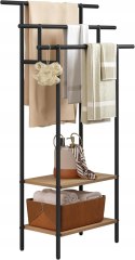 Regał łazienkowy Eugad czarny 68 x 28 x 117cm INDUSTRIALNY LOFT CZARNY BRĄZ