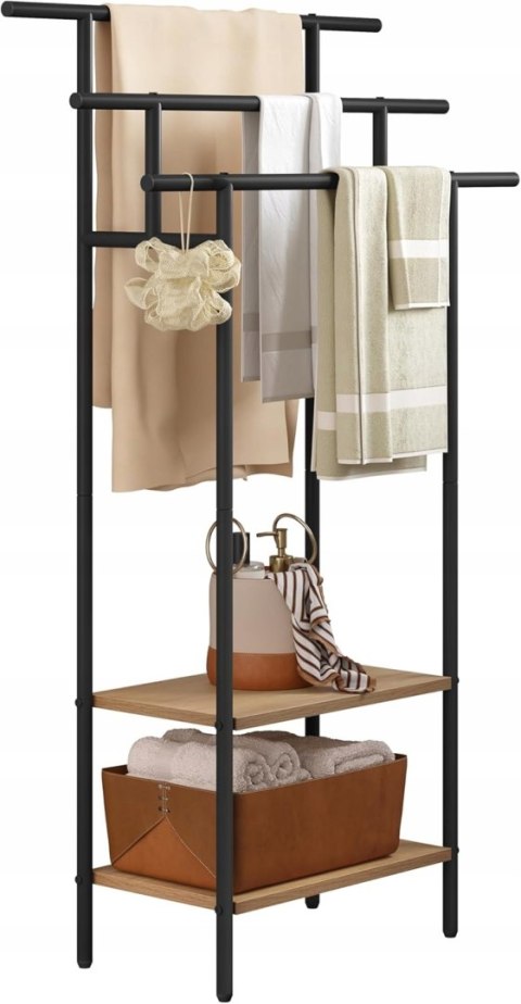 Regał łazienkowy Eugad czarny 68 x 28 x 117cm INDUSTRIALNY LOFT CZARNY BRĄZ Regał łazienkowy Eugad czarny 68 x 28 x 117cm INDUSTRIALNY LOFT CZARNY BRĄZ
