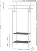 Regał łazienkowy Eugad czarny 68 x 28 x 117cm INDUSTRIALNY LOFT CZARNY BRĄZ