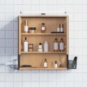 SZAFKA ŁAZIENKOWA wisząca Eugad LUSTRO OŚWIETLENIE 65 X 56 X 13 CM brąz