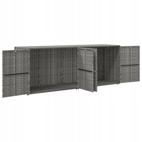SZAFKA OGRODOWA VidaXL szara, 198x55,5x80 cm, rattan PE OUTLET SZAFKA OGRODOWA VidaXL szara, 198x55,5x80 cm, rattan PE OUTLET