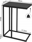 Stolik kawowy boczny Woltu industrialny prostokątny 25 x 45 x 63,5cm czarny