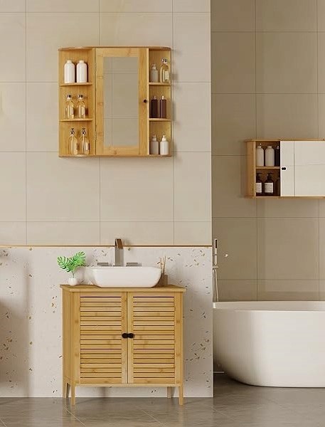 Szafka Pod Umywalkę Łazienkowa Eugad bambus brąz 60 x 60 x 30 cm Szafka Pod Umywalkę Łazienkowa Eugad bambus brąz 60 x 60 x 30 cm