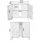 Szafka Pod Umywalkę Łazienkowa Eugad bambus brąz 60 x 60 x 30 cm