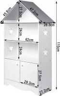 Szafka dziecięca woltu biała domek 27 x 62 x 115 cm