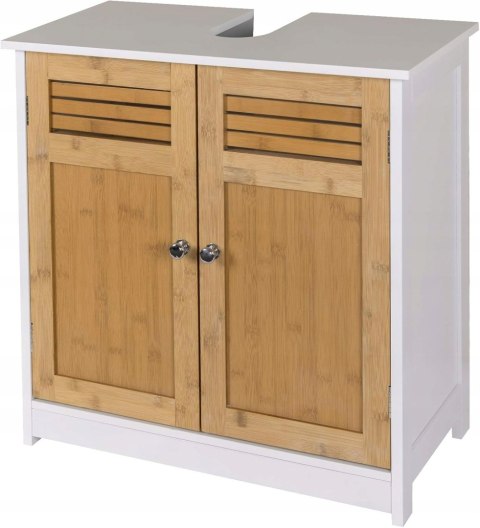 Szafka łazienkowa pod umywalkę EUGAD biały i brąz 60 x 30 x 60 cm Szafka łazienkowa pod umywalkę EUGAD biały i brąz 60 x 30 x 60 cm