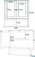 Szafka łazienkowa ścienna wisząca z lustrem 56 x 13 x 58.5 cm szara Eugad