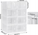 Szafka na buty MODUŁOWA Woltu 50 x 75 x 36 cm BIAŁY 8 POJEMNIKÓW