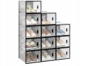 Szafka na buty modułowa Woltu 50 x 111,5 x 35,5 cm przezroczysty 12 pudełek