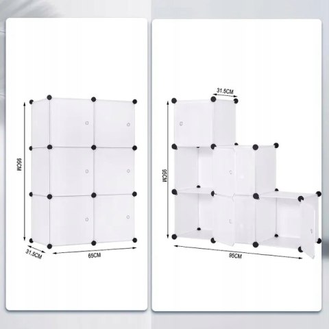 Szafka na buty modułowa Woltu 96 x 96 x 30 cm biały