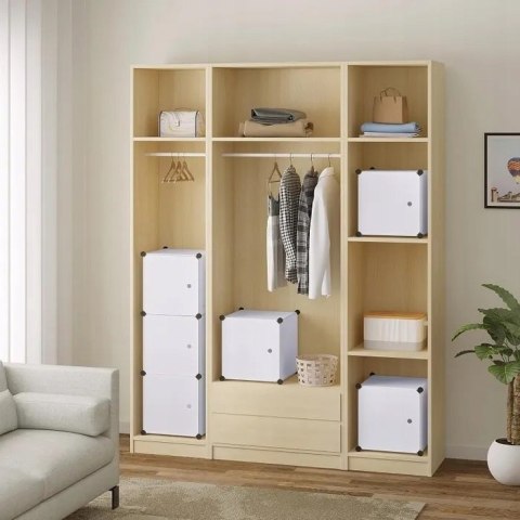 Szafka na buty modułowa Woltu 96 x 96 x 30 cm biały