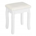 Taboret do Toaletki biały 38 x 45 x 28,5cm Woltu tapicerowany aksamit