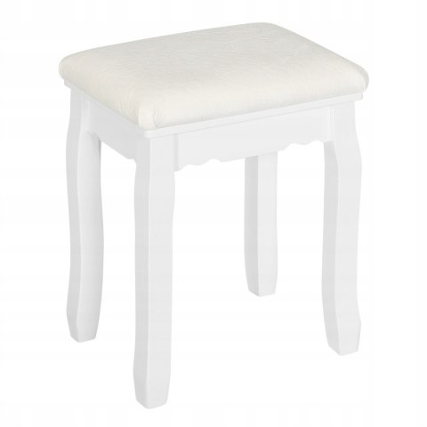 Taboret do Toaletki biały 38 x 45 x 28,5cm Woltu tapicerowany aksamit Taboret do Toaletki biały 38 x 45 x 28,5cm Woltu tapicerowany aksamit