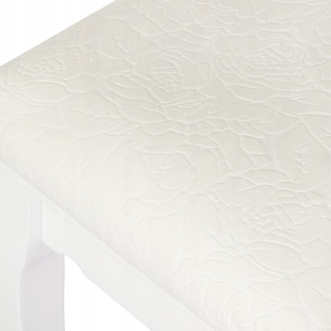 Taboret do Toaletki biały 38 x 45 x 28,5cm Woltu tapicerowany aksamit Taboret do Toaletki biały 38 x 45 x 28,5cm Woltu tapicerowany aksamit