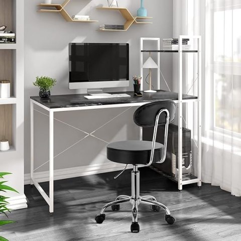 Taboret na kółkach regulacja wysokości obrotowy ekoskóra Woltu czarny chrom Taboret na kółkach regulacja wysokości obrotowy ekoskóra Woltu czarny chrom