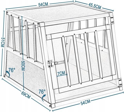 Transporter klatka dla średniego psa Aluminiowy 69 x 50 x 54 cm szary Transporter klatka dla średniego psa Aluminiowy 69 x 50 x 54 cm szary