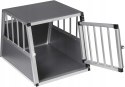 Transporter klatka dla średniego psa Aluminiowy 69 x 50 x 54 cm szary