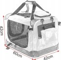 Transporter materiałowy dla psa Eugad szary M 42 x 42 x 60 cm
