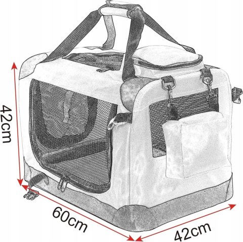 Transporter materiałowy dla psa Eugad szary M 42 x 42 x 60 cm Transporter materiałowy dla psa Eugad szary M 42 x 42 x 60 cm
