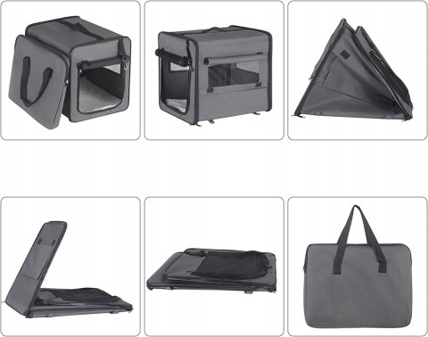 Transporter tekstylny dla psa duży Eugad szary 3XL 103 cm x 71 cm 79 cm Transporter tekstylny dla psa duży Eugad szary 3XL 103 cm x 71 cm 79 cm