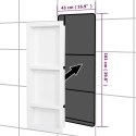 WNĘKA PRYSZNICOWA z 3 półkami biała połysk VidaXL 41x99x9 cm