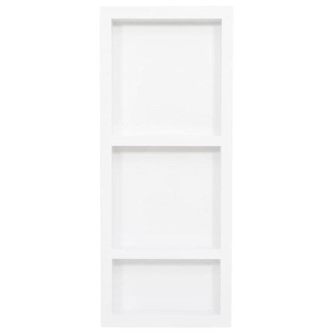 WNĘKA PRYSZNICOWA z 3 półkami biała połysk VidaXL 41x99x9 cm WNĘKA PRYSZNICOWA z 3 półkami biała połysk VidaXL 41x99x9 cm