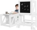 Wieża Montessori edukacujna dla dzieci z tablicą 45 x 35 x 86 cm biała