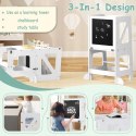 Wieża Montessori edukacujna dla dzieci z tablicą 45 x 35 x 86 cm biała