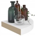ZESTAW 2 NAROŻNYCH PÓŁEK ŚCIENNYCH płyta MDF 25 x 25 cm biały OUTLET