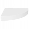 ZESTAW 2 NAROŻNYCH PÓŁEK ŚCIENNYCH płyta MDF 25 x 25 cm biały OUTLET