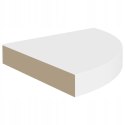 ZESTAW 2 NAROŻNYCH PÓŁEK ŚCIENNYCH płyta MDF 25 x 25 cm biały OUTLET