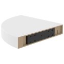 ZESTAW 2 NAROŻNYCH PÓŁEK ŚCIENNYCH płyta MDF 25 x 25 cm biały OUTLET