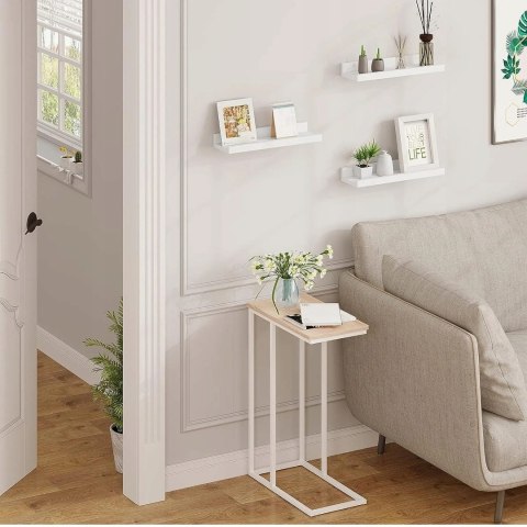 Zestaw 3 półek ściennych wiszących Eugad białe 40 x 5 x 12 , 60 x 5 x 12 cm Zestaw 3 półek ściennych wiszących Eugad białe 40 x 5 x 12 , 60 x 5 x 12 cm