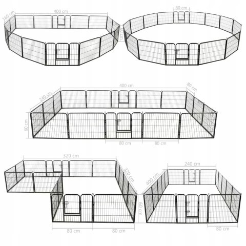 KOJEC DLA PSA METALOWY CZARNY 320X60X320 YAHEETECH 16 paneli
