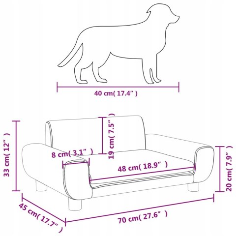 LEGOWISKO DLA PSA ciemnoszare, 70x45x33 cm, aksamitne vidaXL