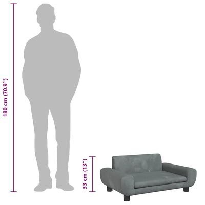 LEGOWISKO DLA PSA ciemnoszare, 70x45x33 cm, aksamitne vidaXL