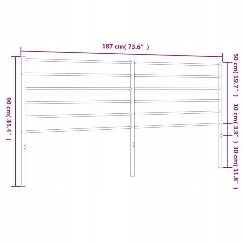 METALOWE WEZGŁOWIE, czarne, 180 cm vidaxl METALOWE WEZGŁOWIE, czarne, 180 cm vidaxl
