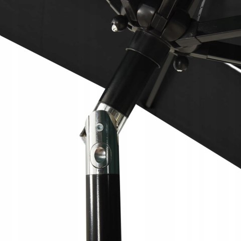 PARASOL OGRODOWY 3-poziomowy na aluminiowym słupku, czarny, PARASOL OGRODOWY 3-poziomowy na aluminiowym słupku, czarny,