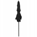 PARASOL OGRODOWY 3-poziomowy na aluminiowym słupku, czarny,