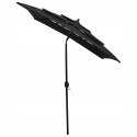 PARASOL OGRODOWY 3-poziomowy na aluminiowym słupku, czarny,