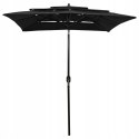 PARASOL OGRODOWY 3-poziomowy na aluminiowym słupku, czarny,