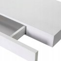 PÓŁKA ŚCIENNA z szufladą biała 80 x 25 x 5 cm WOLTU