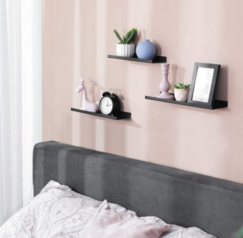 PÓŁKI METALOWE PŁYWAJĄCE 3 SZTUKI 35x9,5 cm CZARNE PÓŁKI METALOWE PŁYWAJĄCE 3 SZTUKI 35x9,5 cm CZARNE
