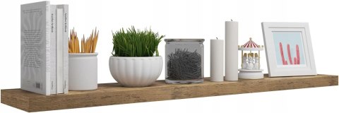 Półka pływająca wisząca płyta MDF Woltu 90 x 23 cm dąb rustykalny Półka pływająca wisząca płyta MDF Woltu 90 x 23 cm dąb rustykalny