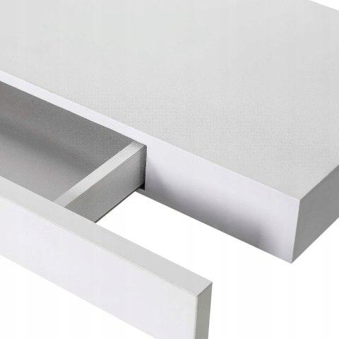 Półka ścienna wisząca biała WOLTU z szufladą 80 x 25 x 5 cm Półka ścienna wisząca biała WOLTU z szufladą 80 x 25 x 5 cm